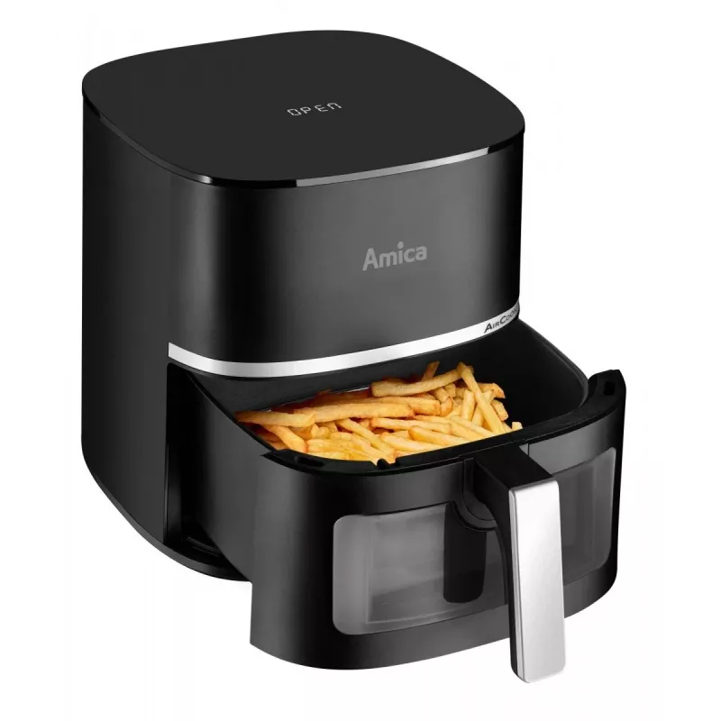 Amica AFM 6020 karstā gaisa frītes katls, 7,2 l, 1700 W, 10 programmas, LCD displejs, melnā krāsā