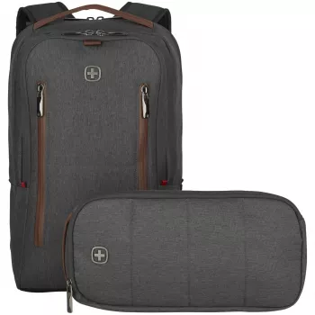 WENGER City Upgrade mugursoma 40,64 cm (16 inch) klēpjdatoram ar papildu somu pelēka
