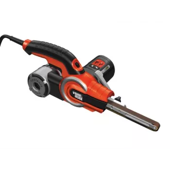 Lentaslīpmašīna Black & Decker KA902EK — 400 W, regulējams ātrums, slīpēšanas plāksne 451×13 mm, 230 V, 3 m kabelis, ar transportēšanas somu