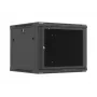 Sienas stiprinājuma 19 inch skapis 9U 600x600 mm melns ar perforētām durvīm