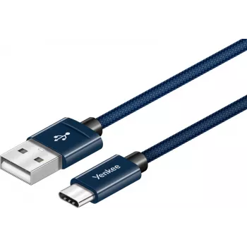 Kabelis YENKEE YCU 301 BE USB-A 2.0 / USB-C 1m Fialov