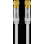 Goobay SAT antennas kabelis (135 dB tips), 4x ekranēts, 1 m, balts - zeltīts, F-spraudnis > F-spraudnis (70598)