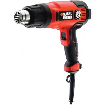 Karstā gaisa pistole Black & Decker KX2200K-QS — 2000 W, 720 L/min, līdz 645°C, pistoles rokturis, 900 g