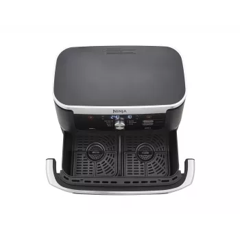 Ninja AF500EU fritieris Double 10.4 L Brīvstāvošs 2470 W Karstā gaisa fritieris Melns, Nerūsējošais tērauds