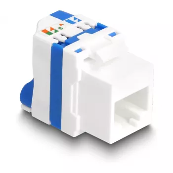 DeLOCK 88130 Keystone modulis plakans RJ-45 Zils Balts 22,5mm
