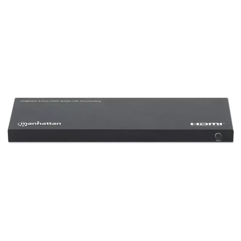 Manhattan 4K@60Hz 8-Portu HDMI Sadalītājs ar Samazināšanu, 1x8, 18G, EDID Slēdzis, Melns