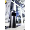Durable 3332-01 apaļš metāla atkritumu spainis ar pelnutrauku – melns, 17 l