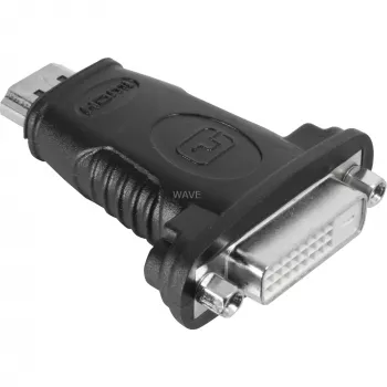 Wentronic Goobay HDMI™ / DVI-D Adapteris, HDMI standarta spraudnis (A tips), Melns - 19 kontaktu HDMI™ spraudnis > DVI-D (24+1) ligzda (68098)