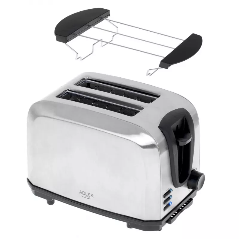Toasters Adler AD 3222 2 šķēles 1000 W Sudrabs
