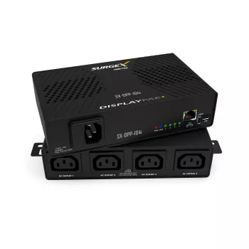 Plaukta montāžas SurgeX DisplayPak IP kontrolēts pārsprieguma aizsargs SX-DPP-104I ar attālo monitoringu caur IP