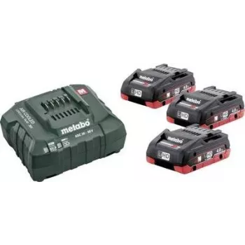 Akumulatoru un lādētāja komplekts Metabo BASIC SET 3 X LIHD 4.0 AH
