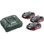 Akumulatoru un lādētāja komplekts Metabo BASIC SET 3 X LIHD 4.0 AH