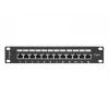 Patch panel LANBERG PPF6-9012-B — 12 porti RJ45, metāls, melns, 1U (215×44.5×130 mm)