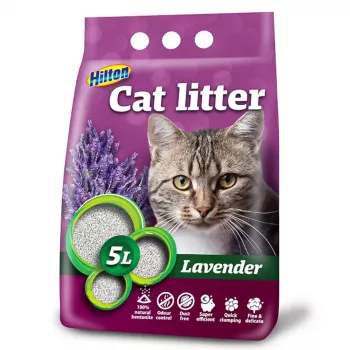 Kaķu pakaiši mālaini bentonīta Hilton Lavender 5 L — bentonīts, lavandas smarža, ātri absorbējoši
