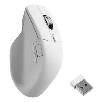 Pele Keychron M6 labā roka RF bezvadu + Bluetooth + USB-C optiskā 30000 DPI balta