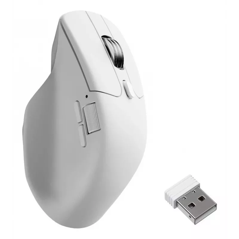 Pele Keychron M6 labā roka RF bezvadu + Bluetooth + USB-C optiskā 30000 DPI balta