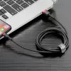 USB-A uz Lightning kabelis Baseus Cafule 2.4A QC 3.0, 1 m — melns/sarkans