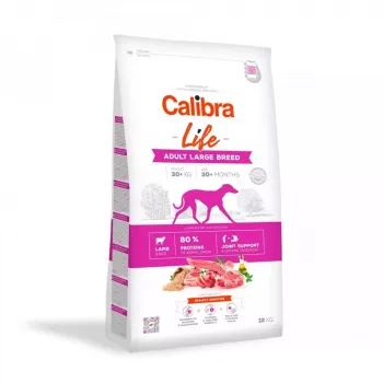 Sausā suņu barība Calibra Life Adult Large Breed Jērs 12 kg — 25–45 kg, 25% olbaltumvielas, 14% tauki