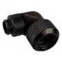 Alphacool Eiszapfen 16mm cietās caurules skrūvējams savienotājs 90° grozāms G1/4 - leņķa kompresijas savienotājs šķidruma dzesēšanas sistēmai - dziļi melns