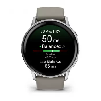 Viedpulkstenis Garmin Venu 4 1.4 collu AMOLED GPS Wi-Fi 45mm Sudrabs