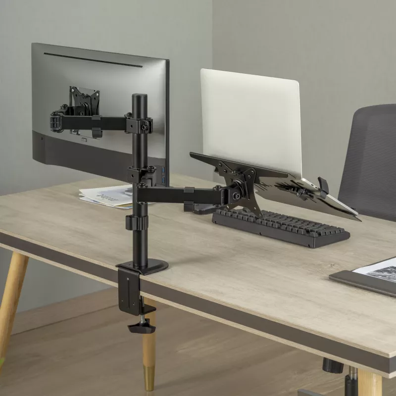 Monitora sienas stiprinājums SBOX LCD-LM01-2 13–27 collu ekrāniem, max 12 kg, VESA 100x100