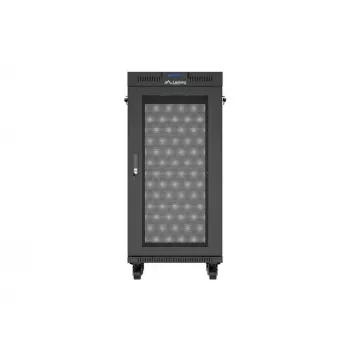 Rack skapis LANBERG FF01-6624-23BL 24U brīvi stāvošs 19 collu 600×600 mm IP20 melns