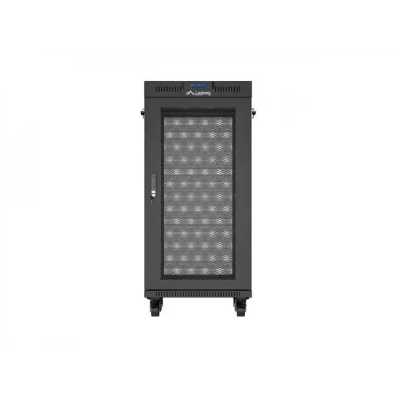 Rack skapis LANBERG FF01-6624-23BL 24U brīvi stāvošs 19 collu 600×600 mm IP20 melns