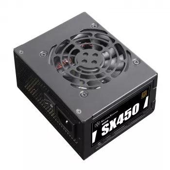 SilverStone SST-SX450-B barošanas bloks (iekšējais) - ATX12V 2.4/SFX12V - 80 PLUS Bronze - 450 W - aktīvā PFC - melns