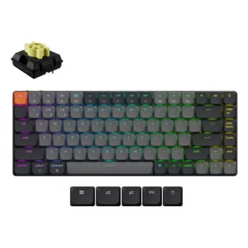 Mehāniskā tastatūra Keychron K3X-B4 — 75% zema profila, vadu & Bluetooth 5.2, USB-C, RGB fona apgaismojums, pelēka, akumulators līdz 124 h
