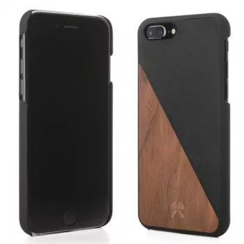 Aizsargmaciņš Woodcessories EcoSplit valrieksta koks un melna āda iPhone 7 Plus / 8 Plus
