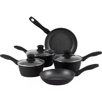 Russell Hobbs 5-daļīgs pannu komplekts Metallic Marble RH02814EU7 — nepiedegošs pārklājums, dažādi izmēri
