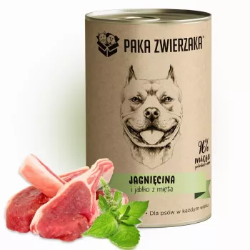 Slapjā suņu barība PAKA ZWIERZAKA Jērs un Ābols ar Piparmētru, 400 g, bezgraudu, bez lipekļa un sojas