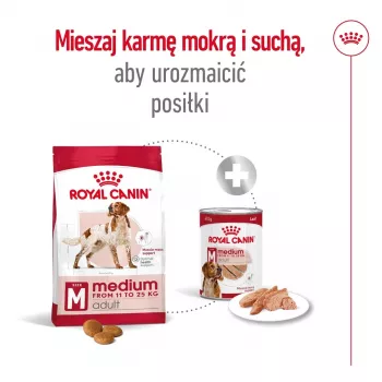 Sausā suņu barība Royal Canin SHN Medium Adult 15 kg – pilnvērtīgs uzturs pieaugušiem vidēju šķirņu suņiem, mājputnu gaļa, 25% olbaltumvielas, 14% tauki