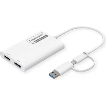 ROLINE USB-C uz diviem DisplayPort adapteris 4K60 (12.03.3207)