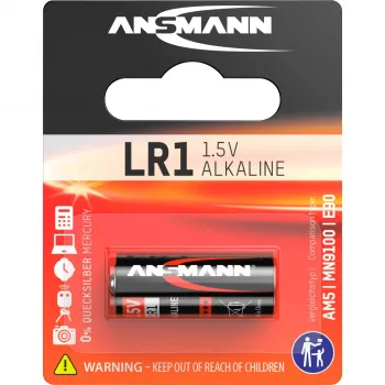 Vienreizējās lietošanas baterija Ansmann 1,5 V sārmainā šūna LR 1