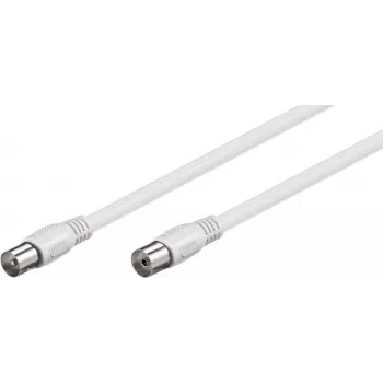 Goobay Antenas kabelis (A klase, >85 dB), 2x ekranēts, 5 m, balts - Koaksiālais spraudnis > Koaksiālā ligzda (pilnībā ekranēts) (66616)