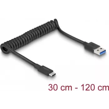USB kabelis DeLOCK 85349 USB 3.2 Gen 2 1.2 m USB A USB C Melns