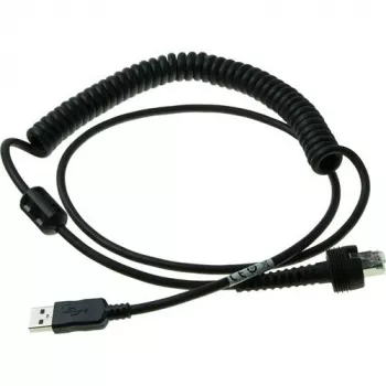 Datalogic USB kabelis, USB, IP67, 2.4 m, spirālveida, saderīgs ar PowerScan PD9630-DC, PD9630-HP, PD9630-SR, PM9600