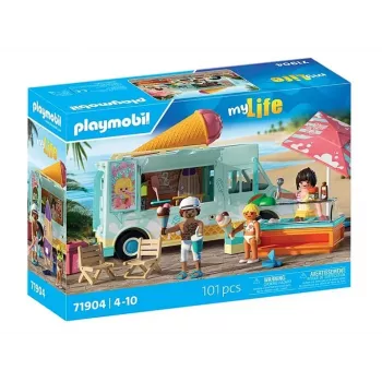 PLAYMOBIL rotaļu komplekts Saldējuma furgons un sērfotava 71904 ar figūriņām