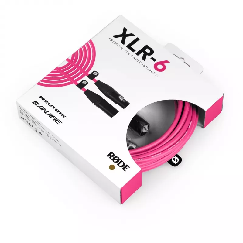 RØDE XLR-6 audio kabelis 6 m Rozā