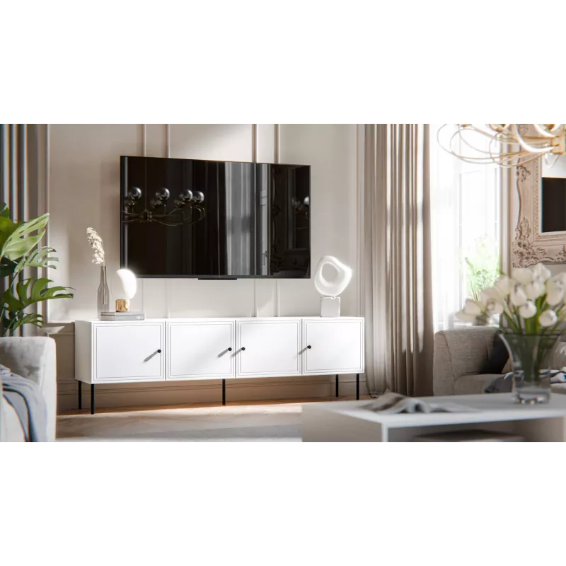 4D RTV skapis PALAZZO BIS 201x40x60 balts matēts