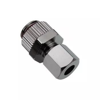 Kompresijas savienotājs vara caurulēm, Koolance NZL-CU06 — 6 mm OD caurulēm uz G 1/4 collu BSPP, sudraba