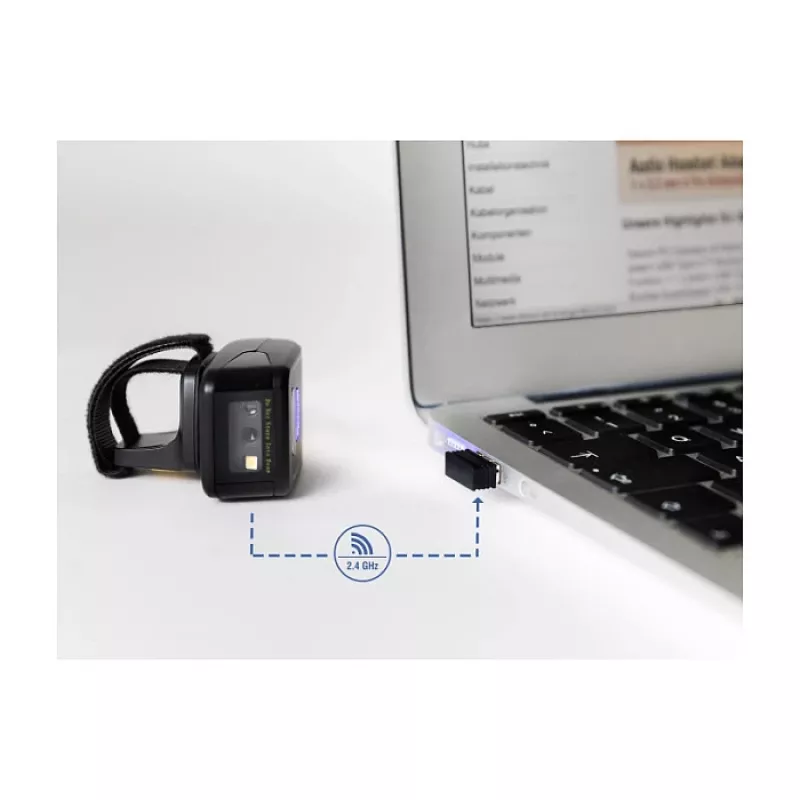 DeLOCK USB bezvadu svītrkodu skenera uztvērējs 2.4 GHz, melns, USB A