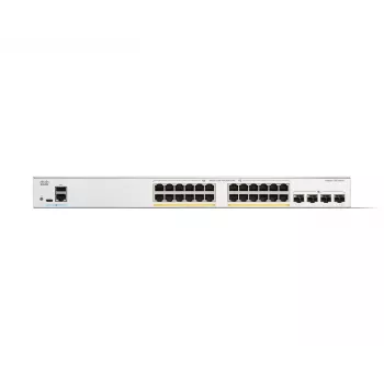 Cisco Catalyst 1300-24P-4X pārvaldāms slēdzis, 24 porti GE, PoE, 4x10GE SFP+, ierobežots mūža garantija (C1300-24P-4X)