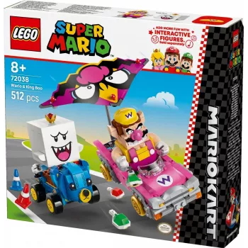 LEGO konstruktors 72038 Super Mario Mario Kart Wario King Buu Huu – figūras un trases elementi