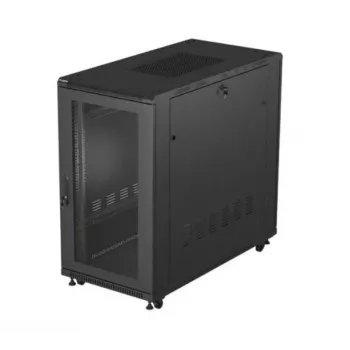 19 collu skapis LANBERG FF01-6222-23B 22U 600x1200 mm Melns ar perforētām durvīm