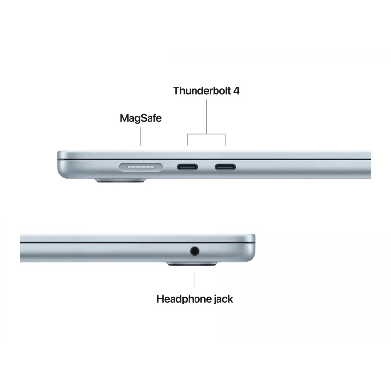 Apple MacBook Air 15, Sky Blue, M4 (10-CPU/10-GPU), 16GB, 512GB, Vācu tastatūra, 35W Dual USB-C lādētājs, MC7C4D/A