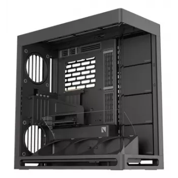 HAVN HS 420 VGPU PC korpuss, Midi-Tower, E-ATX, rūdīts stikls, PCIe 5.0 celšanas kabelis - melns