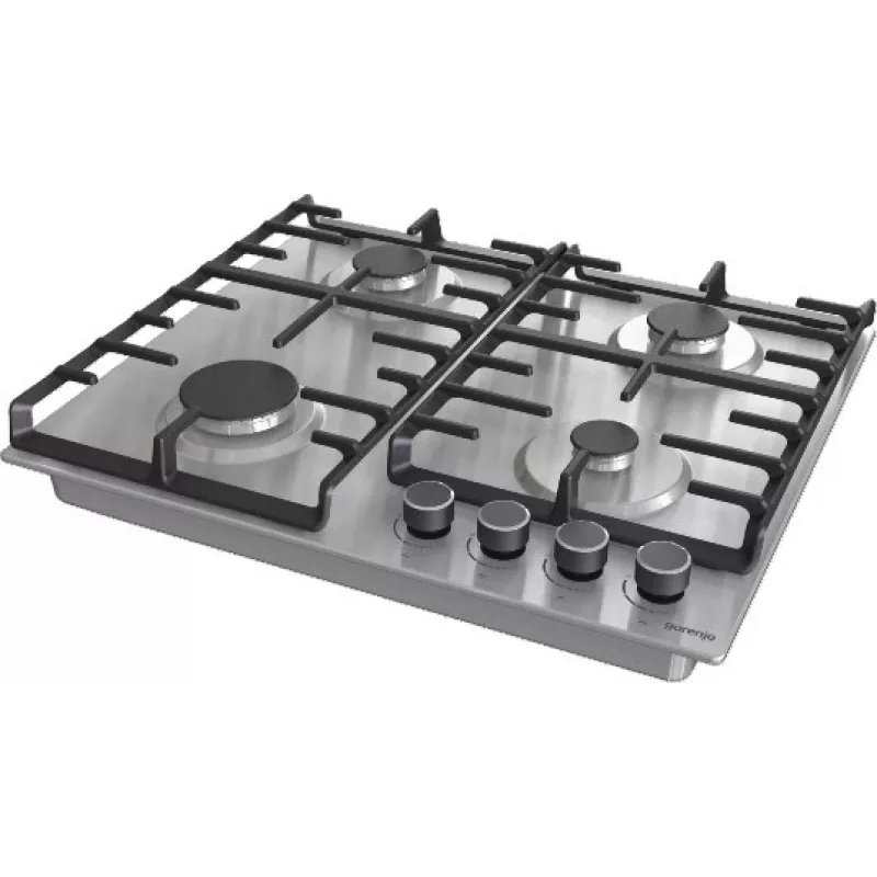 Gorenje G642ABX gāzes plīts virsma, nerūsējošais tērauds, iebūvējama, 60 cm, 4 zonas