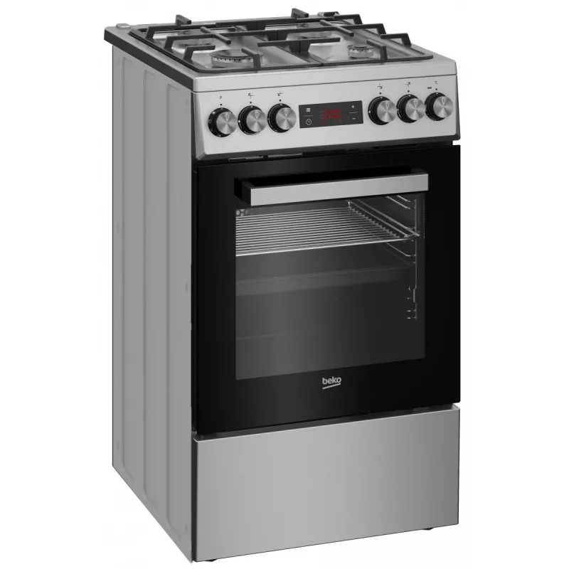 Gāzes-elektriskā plīts BEKO FSM52330DX 5 degļi 60 cm, Energoklase A